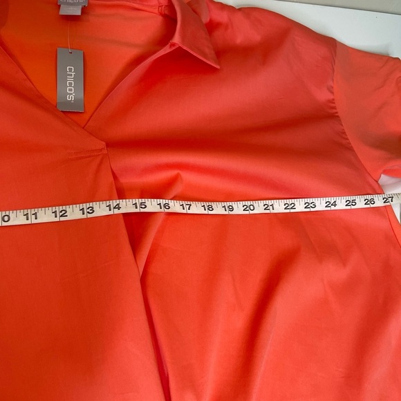 Chico's Tops Short Sleeves Blouse for Women Collared V-Neck - Picture 7 of 8